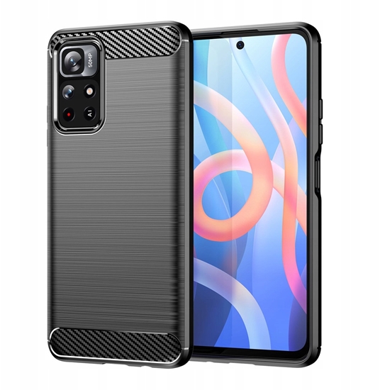 Picture of Carbon Case elastyczne etui pokrowiec Xiaomi Redmi Note 11 czarny