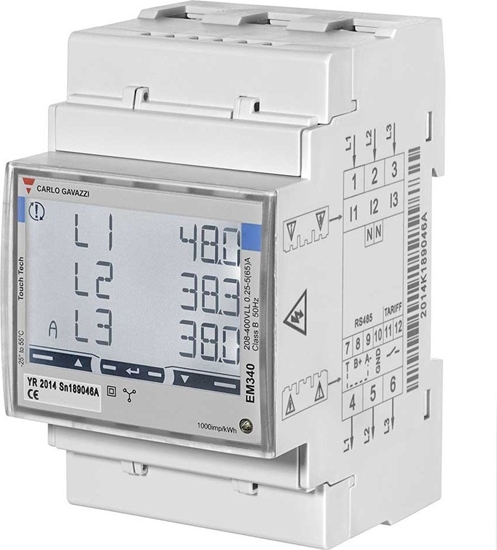 Picture of Carlo Gavazzi Smart Power Meter, 3 phase, up to 65A EM340 MID certificate