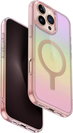 Picture of Case UNIQ Iridescia for iPhone 16 Pro Max Magclick Charging pink prism