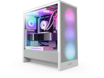 Picture of Case|NZXT|H5 FLOW RGB 2024|MidiTower|Case product features Transparent panel|Not included|ATX|EATX|MicroATX|MiniITX|Colour White|CC-H52FW-R1