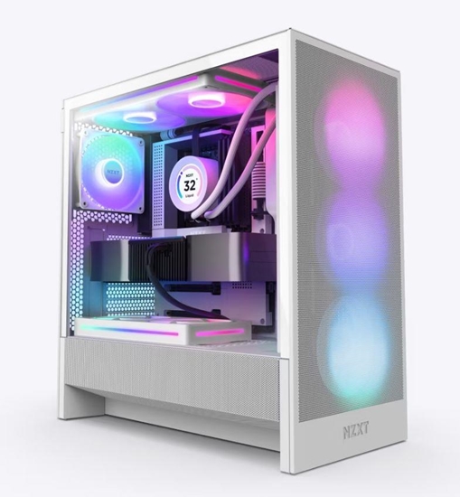 Picture of Case|NZXT|H5 FLOW RGB 2024|MidiTower|Case product features Transparent panel|Not included|ATX|EATX|MicroATX|MiniITX|Colour White|CC-H52FW-R1