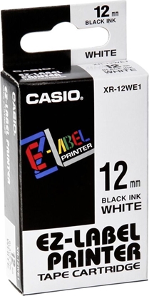 Изображение Casio XR-12 WE 12 mm black on white