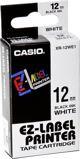 Picture of Casio XR-12 WE 12 mm black on white