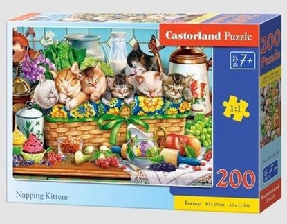 Attēls no Castorland Puzzle 200 Napping Kittens CASTOR