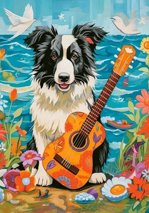 Picture of Castorland Puzzle 500 Collie, Guitar and the Sea CASTOR