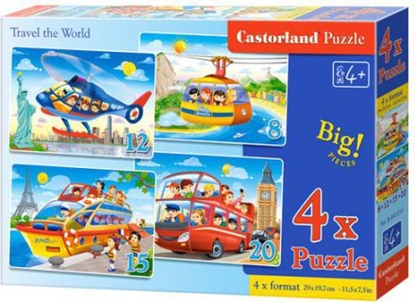 Picture of Castorland Puzzle x 4 - Travel the World (247018)