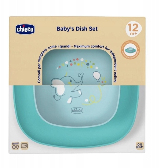 Picture of CHICCO-1600225-ZESTAW 2 TALERZY           NIEBIESKI 12M+