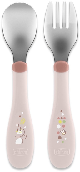 Picture of CHICCO-1610215-SZTUCE METALOWE 18M+      PINK