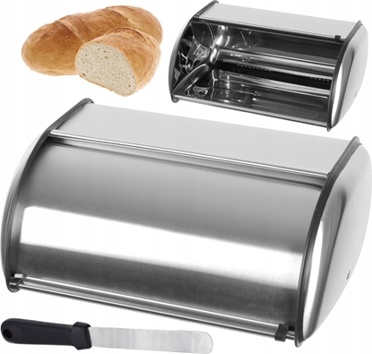 Attēls no Chlebak Brunbeste CHLEBAK STALOWY 44CM POJEMNIK PIECZYWO CHLEB SREBRNY SATYNA BRUNBESTE BB-2756