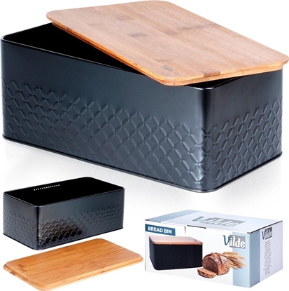 Attēls no Chlebak Vilde Chlebak na Pieczywo Chleb z Desk Czarny Metalowy VILDE 33,5x18,5x12,5 cm
