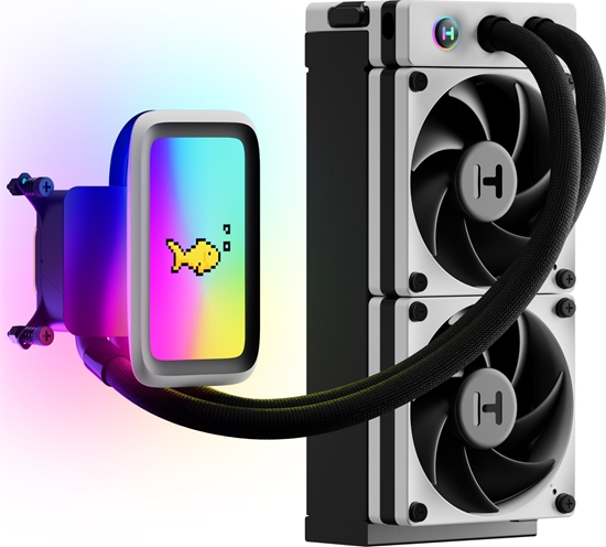 Picture of Chodzenie wodne Hyte THICC Q60 240mm LCD All In One CPU Liquid Cooler - biay/czarny