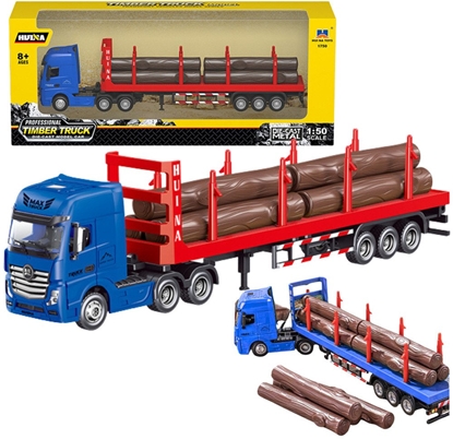 Picture of Ciarówka Transport Drewna Metalowa Huina 1:50 Czerwona