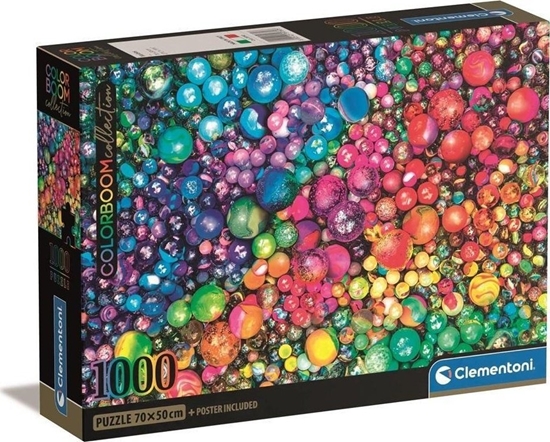 Изображение Clementoni CLE puzzle 1000 Compact Colorboom Marbles 39780
