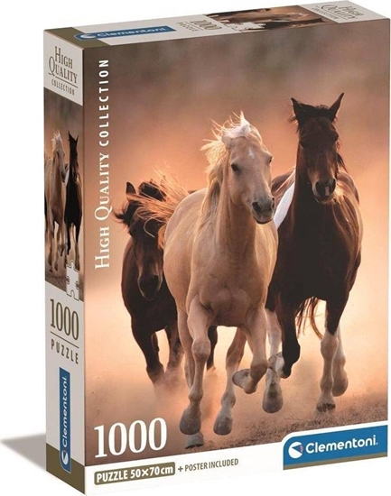 Изображение Clementoni CLE puzzle 1000 Compact Running Horses 39771