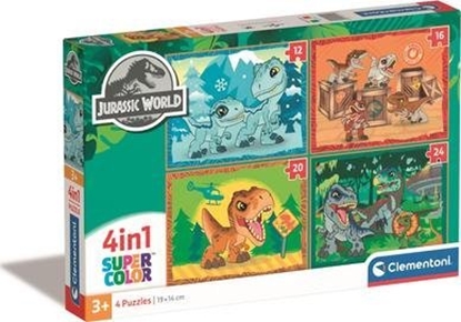Изображение Clementoni CLE puzzle 4w1 SuperKolor Jurassic World 21521