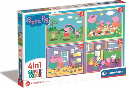Picture of Clementoni CLE puzzle 4w1 SuperKolor winka Peppa 21516