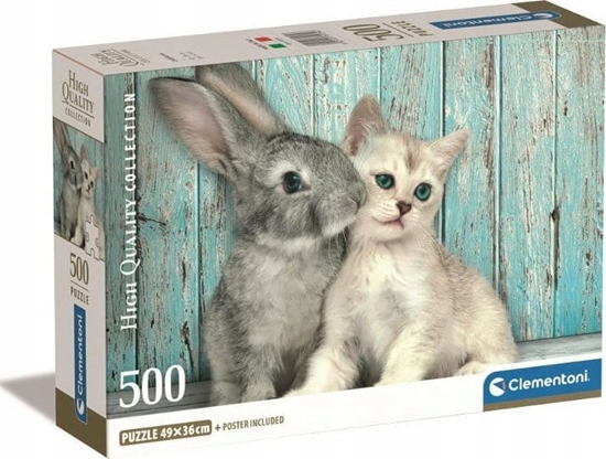 Picture of Clementoni CLE puzzle 500 Compact Cat _ Bunny 35539