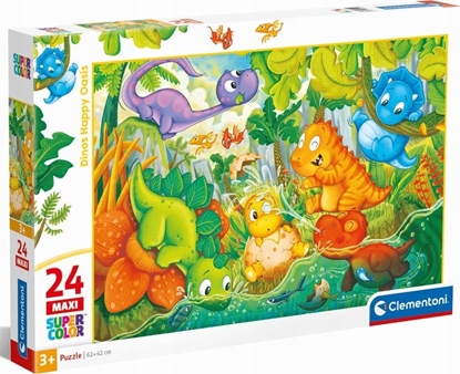 Picture of Clementoni Clementoni Puzzle 24el Maxi SuperColor Dinos Happy Oasis 28524