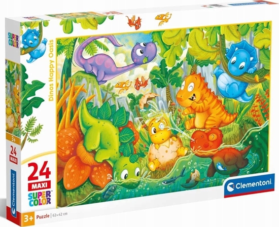 Picture of Clementoni Clementoni Puzzle 24el Maxi SuperColor Dinos Happy Oasis 28524