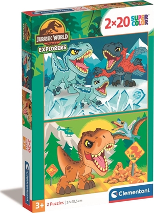 Picture of Clementoni Clementoni Puzzle 2x20el SuperColor Jurassic World 24810