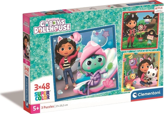 Picture of Clementoni Clementoni Puzzle 3x48el SuperColor Koci Domek Gabi. Gabby's Dollhouse 25300