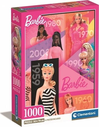 Attēls no Clementoni Puzzle 1000 elementów Compact Barbie