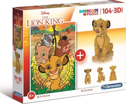 Attēls no Clementoni Puzzle 104 3D model Król Lew