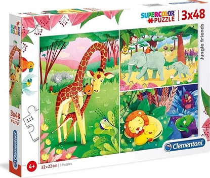 Attēls no Clementoni Puzzle 3x48 Super kolor Jungle friends
