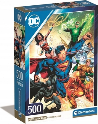 Attēls no Clementoni Puzzle 500 elementów Compact DC Comics Liga Sprawiedliwych (Justice League)