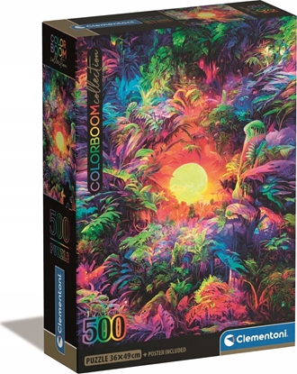 Attēls no Clementoni Puzzle 500 elementów Compact Psychedelic Jungle Sunrise