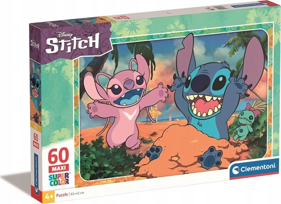 Изображение Clementoni Puzzle Maxi SuperColor Disney Stitch 60 elementów (26596)