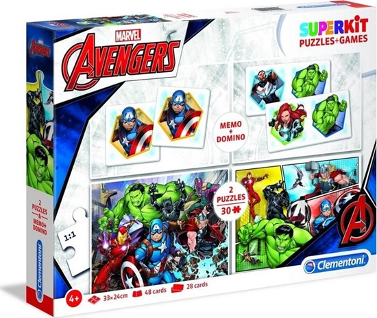 Изображение Clementoni Superkit puzzle 2x30 + memo + domino Avengers