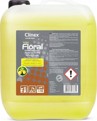Picture of Clinex Pyn do mycia podóg bez smug poysk zapach CLINEX Floral - Citro 10L Pyn do mycia podóg bez smug poysk zapach CLINEX Floral - Citro 10L