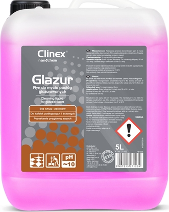Picture of Clinex Pyn do mycia podóg pytek glazury kamienia CLINEX Glazur 5L Pyn do mycia podóg pytek glazury kamienia CLINEX Glazur 5L