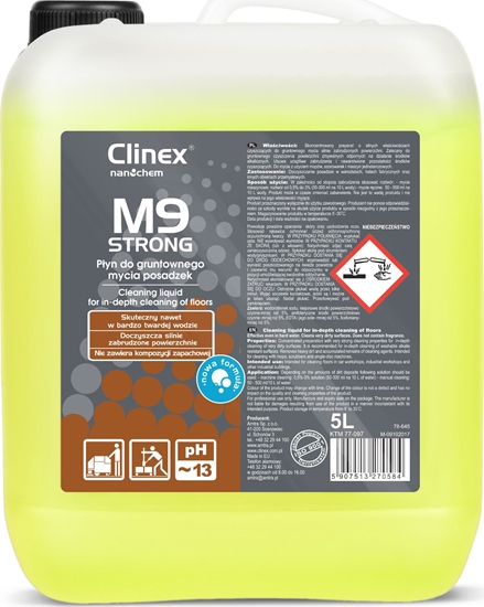 Picture of Clinex Pyn do mycia silnie zabrudzonych podóg posadzek CLINEX M9 Strong 5L Pyn do mycia silnie zabrudzonych podóg posadzek CLINEX M9 Strong 5L