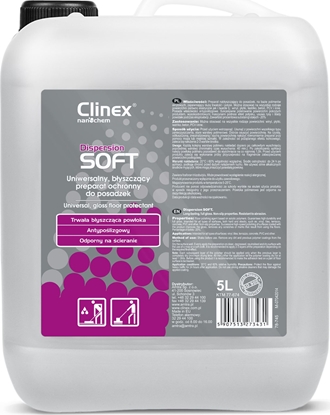 Picture of Clinex Preparat nabyszczajcy do posadzek winyl pytki lastriko beton PCV CLINEX Dispersion SOFT 5L Preparat nabyszczajcy do posadzek winyl pytki lastriko beton PCV CLINEX Dispersion SOFT 5L