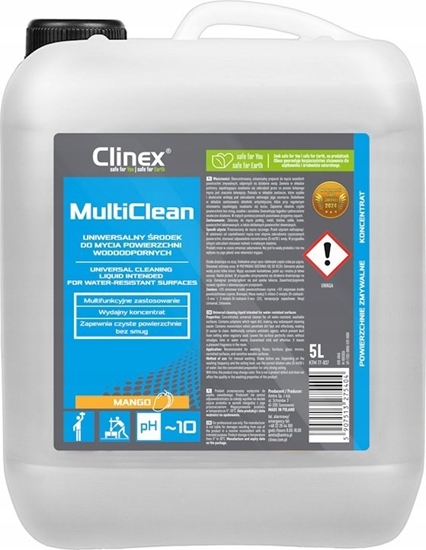 Picture of Clinex Uniwersalny rodek CLINEX Multi Clean, do mycia powierzchni wodoodpornych, Mango, 5l