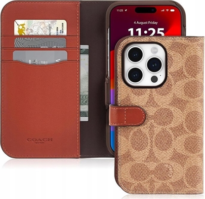 Picture of Coach Coach Folio Signature C Case - Etui 2w1 z klapk iPhone 15 Pro (Tan)