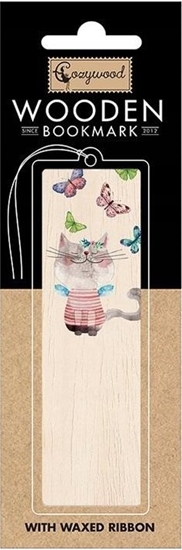 Изображение Cozywood Zakadka drewniana Kot i motyle