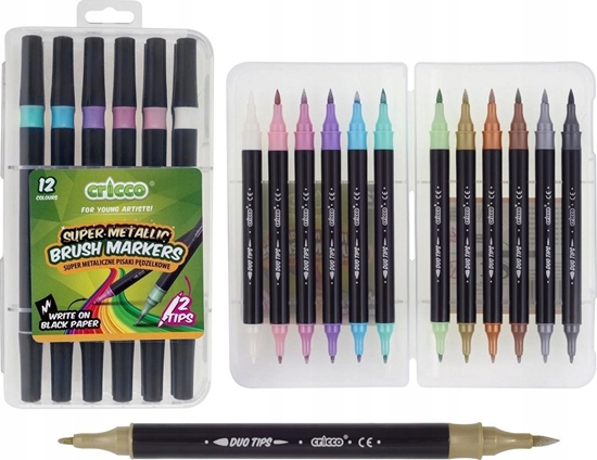 Picture of Cricco Pisaki pdzelkowe metaliczne dwustronne 12 kolorów