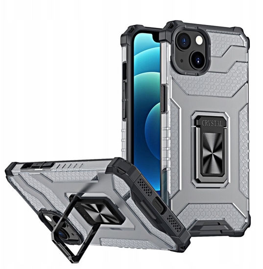 Изображение Crystal Ring Case pancerne hybrydowe etui pokrowiec + magnetyczny uchwyt iPhone 13 mini czarny