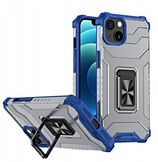 Picture of Crystal Ring Case pancerne hybrydowe etui pokrowiec + magnetyczny uchwyt iPhone 13 mini niebieski