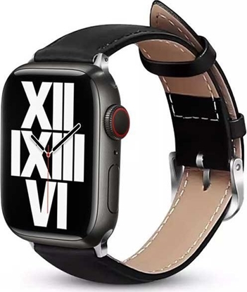 Picture of Crong Noble Band - Pasek z naturalnej skóry do Apple Watch 42/44/45/49 mm (Black Noir)