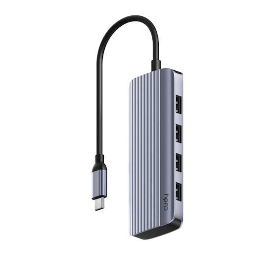 Picture of Cudy UH500 PortMate USB-C 6-in-1 Hub 4K 30Hz HDMI USB-C PD 4x USB-A 3.0 Aluminum Grey