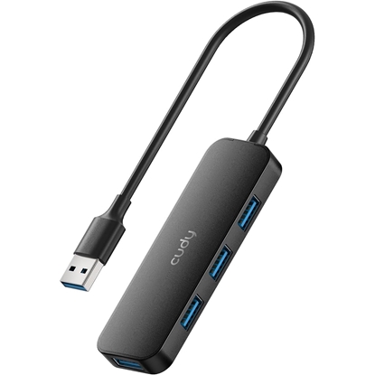 Attēls no Cudy UH40A PortMate USB-A to 4-Port USB 3.0 Hub 5Gbps Data Only Plastic Compact Black