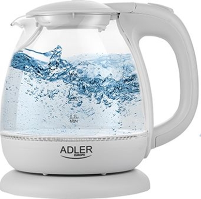 Picture of Adler Kettle AD 1283G Standard, 1100 W, 1 L, Plastic/Glass, Grey, 360° rotational base