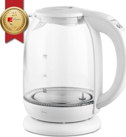 Picture of Czajnik Eldom ELDOM CZAJNIK SZKLANY LUMI, POJ. 1,7 L,REG TEMP. WODY, 2200 W,BIAY C510B
