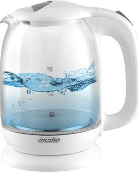 Picture of Mesko Kettle MS 1302w Electric, 2200 W, 1.7 L, Glass, 360° rotational base, White