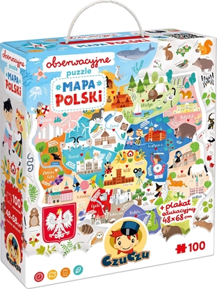 Изображение Czuczu CzuCzu Obserwacyjne puzzle Mapa Polski 100 elementów