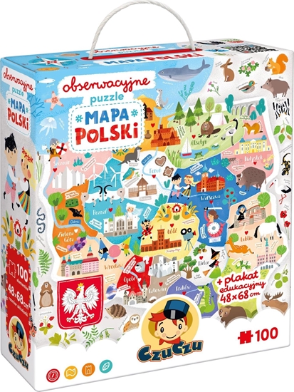 Изображение Czuczu CzuCzu Obserwacyjne puzzle Mapa Polski 100 elementów
